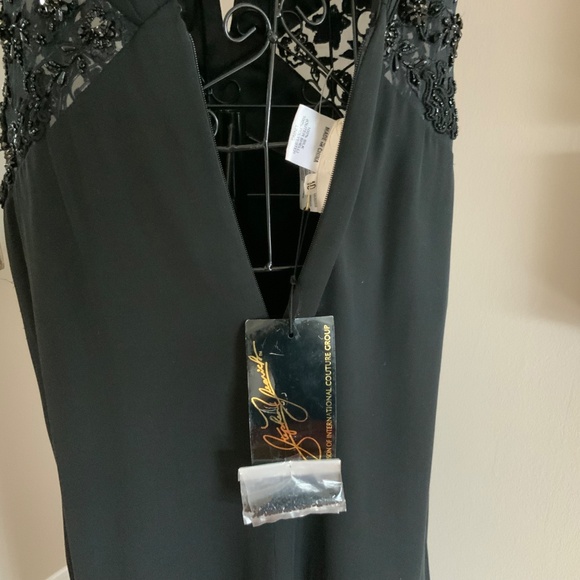 Stephen Yearick Gorgeous Black Silk  Beaded Gown  Sz 10 Glamorous *NWT - Picture 8 of 15